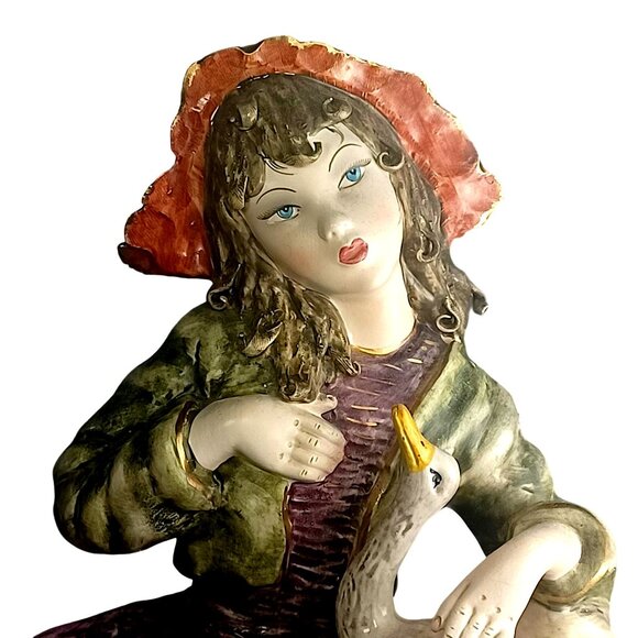 Antique Vtg Italian Girl Boy Victorian Peasant Children Capodimonte BENACCHIO 2 - Picture 4 of 16